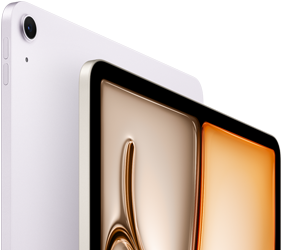 iPad Air, coloris mauve, face avant, face arrière, caméra arrière grand-angle 12 MP dans le coin supérieur gauche