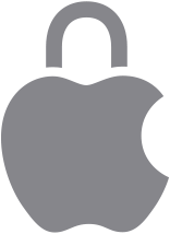 Logo Apple avec une icône de cadenas