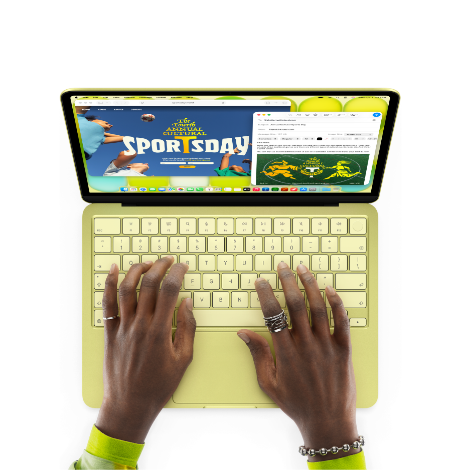 MacBook Neo jaune ouvert